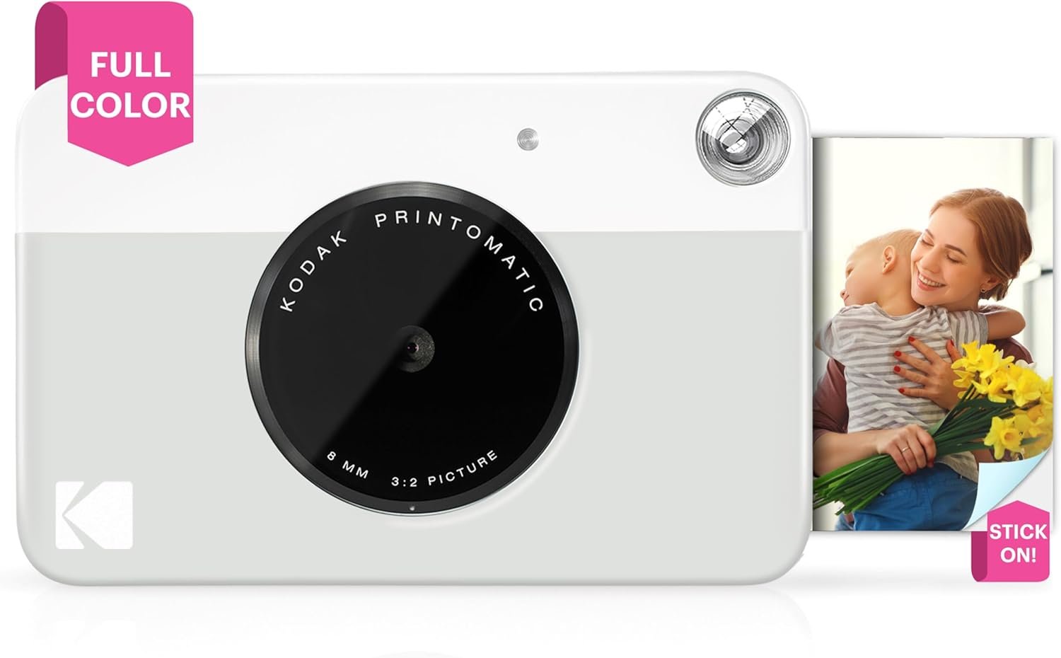 KODAK Printomatic Full-Color Instant Print Digital Camera - Colorful Photos On Zink 2x3" Sticky-Back Photo Paper - 5MP, Portable, Creative Fun Gift for Birthday, Christmas, Holiday - Grey - Image 2