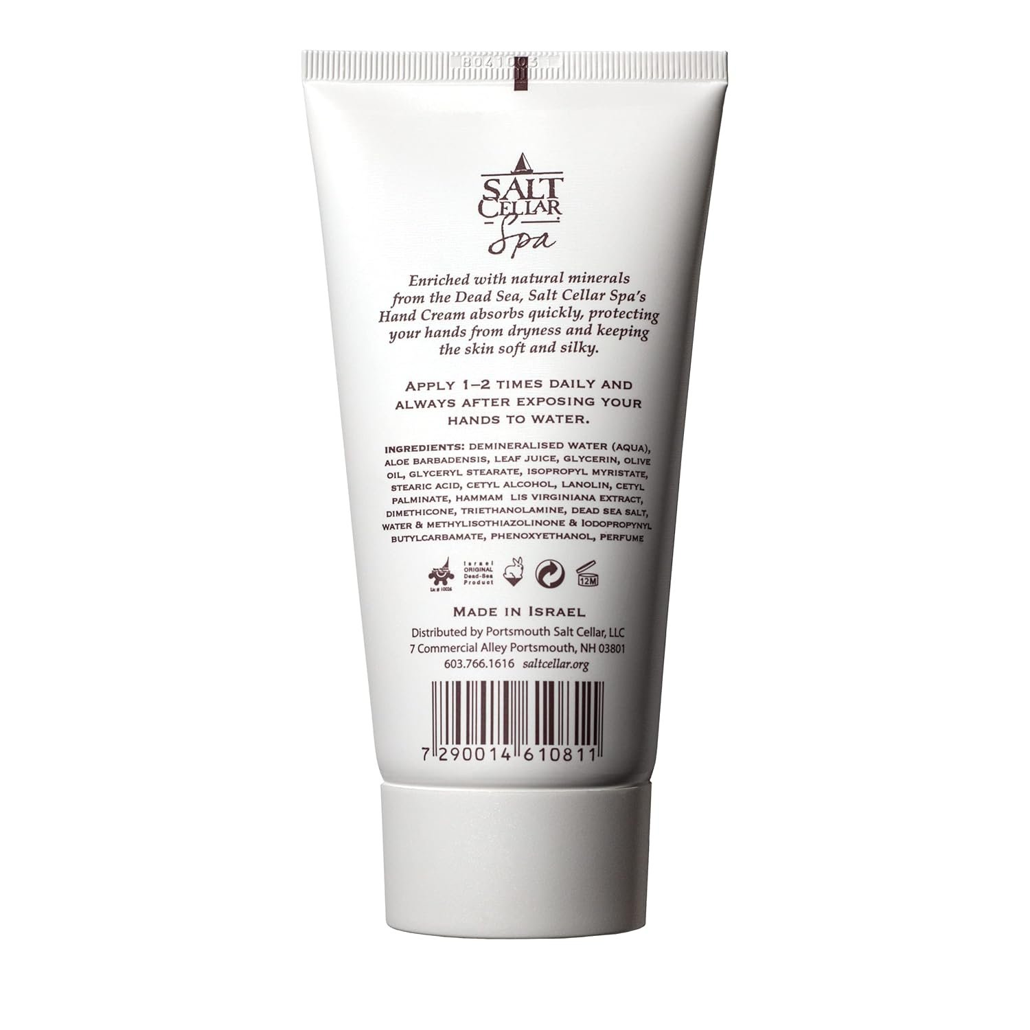 Salt Cellar Spa Dead Sea Mineral Hand Cream, Moisturizer Lotion for Dry, Cracked Skin Enriched with Glycerin, Olive Oil, Paraben Free, Fast Absorbing, 5.1 FL oz (150 ml) - Image 3