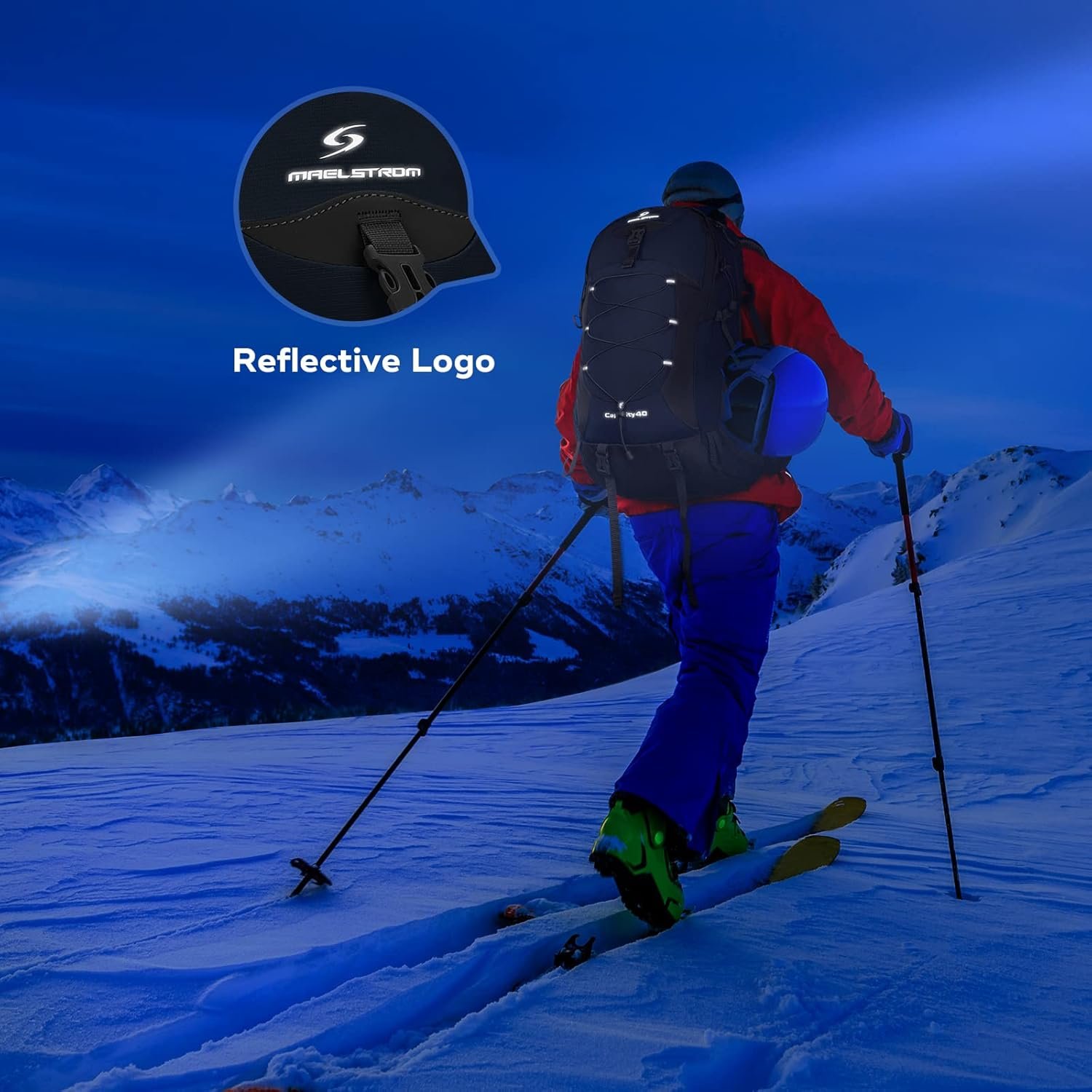 Maelstrom Hiking Backpack,Camping Backpack,40L Waterproof Hiking Daypack with Rain Cover,Lightweight Travel Backpack,Blue - Image 7