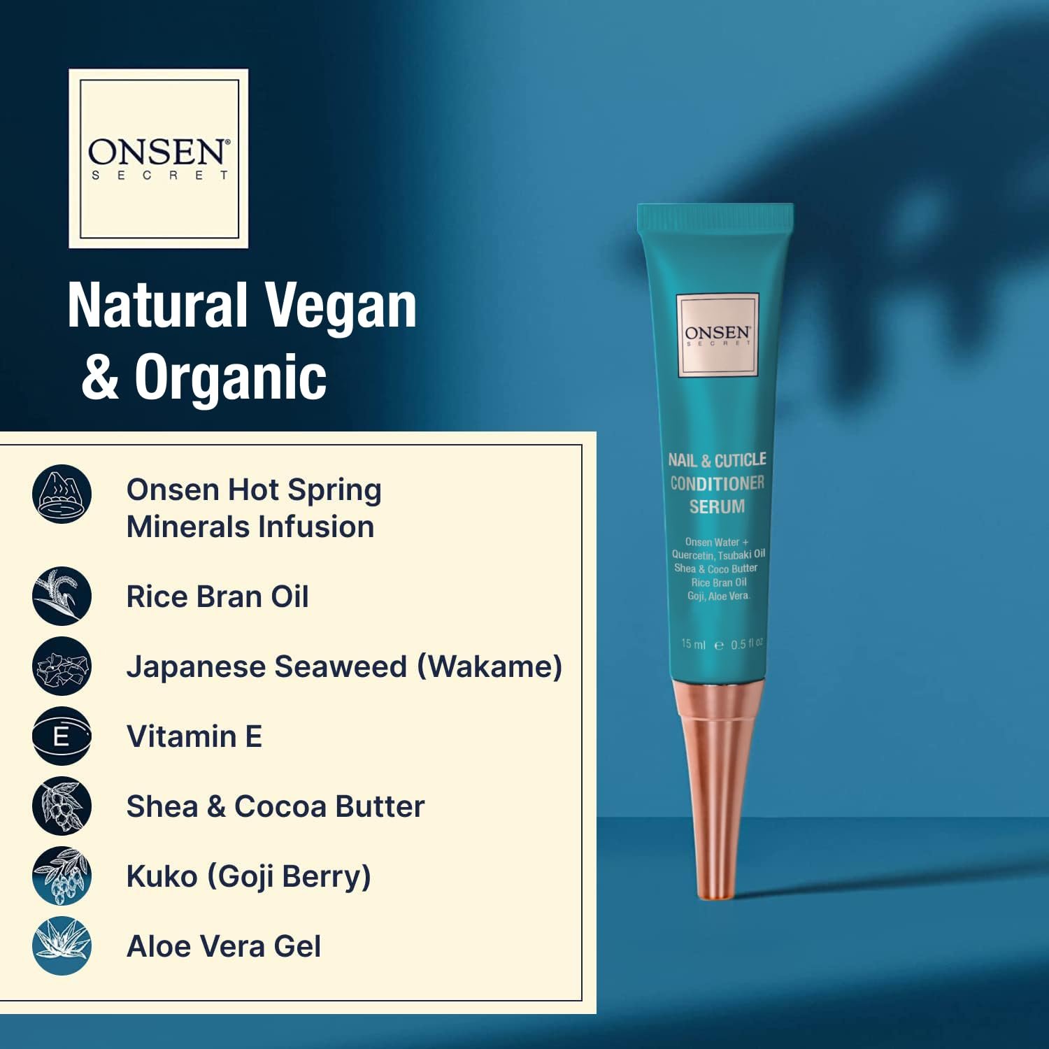 Onsen Nail & Cuticle Cream Treatment w/Japanese Tsubaki, Jojoba & Lavender Oil, Shea Butter – Strengthens Nails, Softens Cuticles - Daily Repair Care (1 Count/15 ml) - Image 6