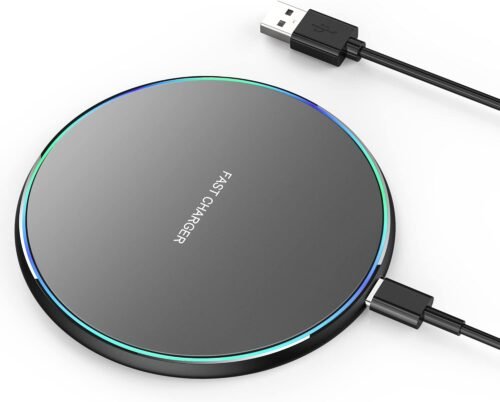 Wireless Charger, Wireless Charging Pad Compatible with iPhone 16 15 14 13 12 11 Pro Max/Mini/Plus/XR, 15W Max Fast Wireless Charging Pad Mat for Samsung Galaxy S23/S22/S21/S20/S10, AirPods Pro/3/2