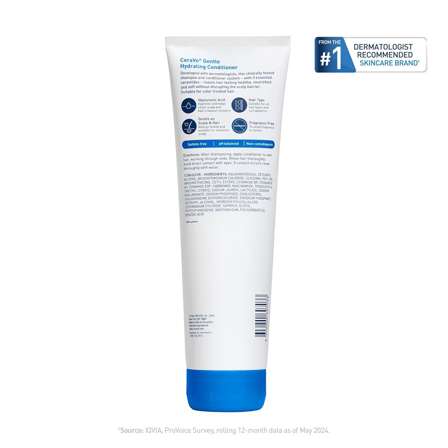 CeraVe Gentle Hydrating Conditioner, Hair Conditioner With Ceramides, Niacinamide & Hyaluronic Acid, Sulfate Free & Color Safe Conditioner, Moisturizing Conditioner For All Hair & Scalp Types - Image 11