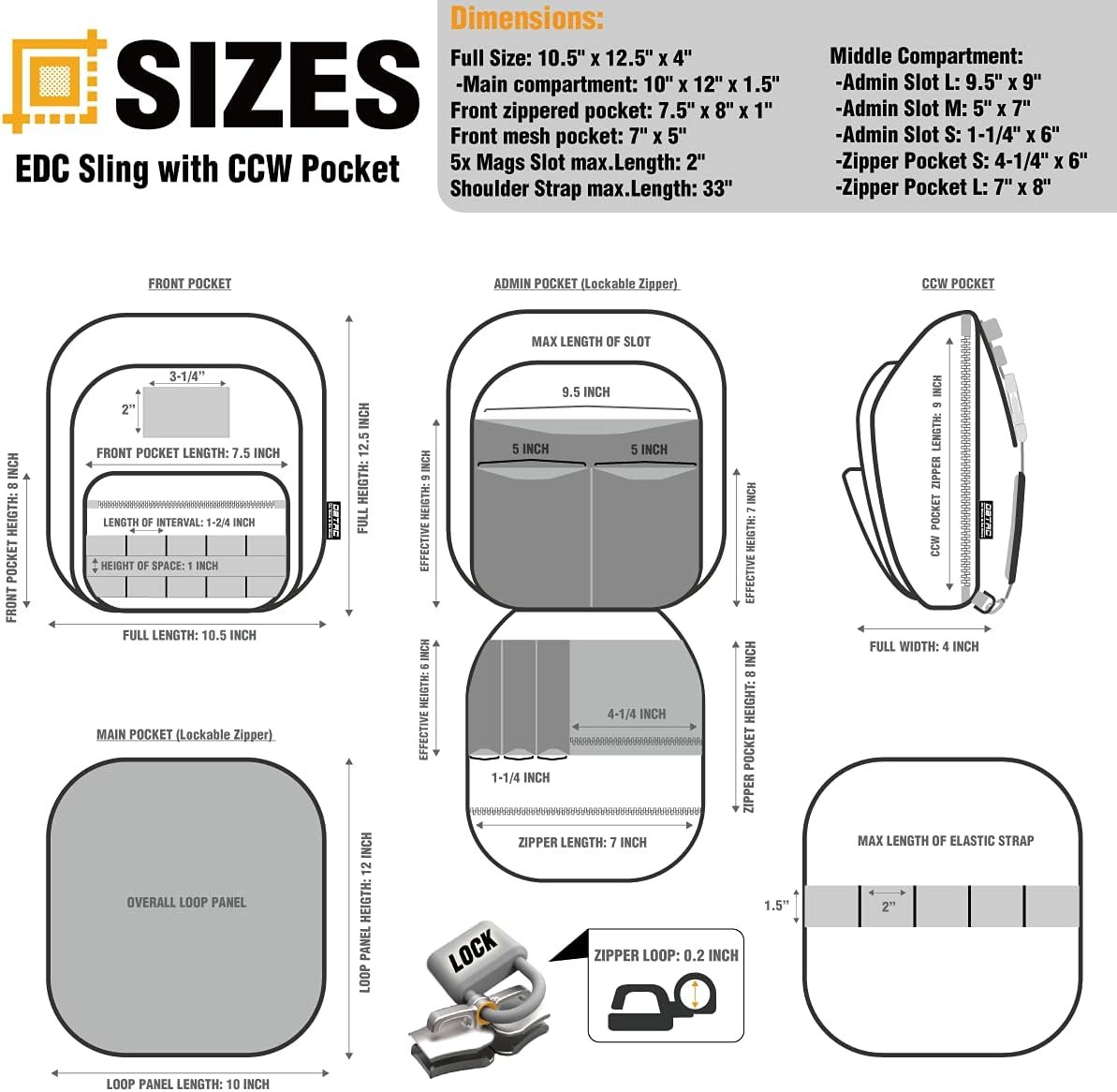 DBTAC Tactical Sling Bag | 8L Military Shoulder Chest Pack for Full Size Concealed Carry, Range, Travel, Outdoor Sports - Image 9