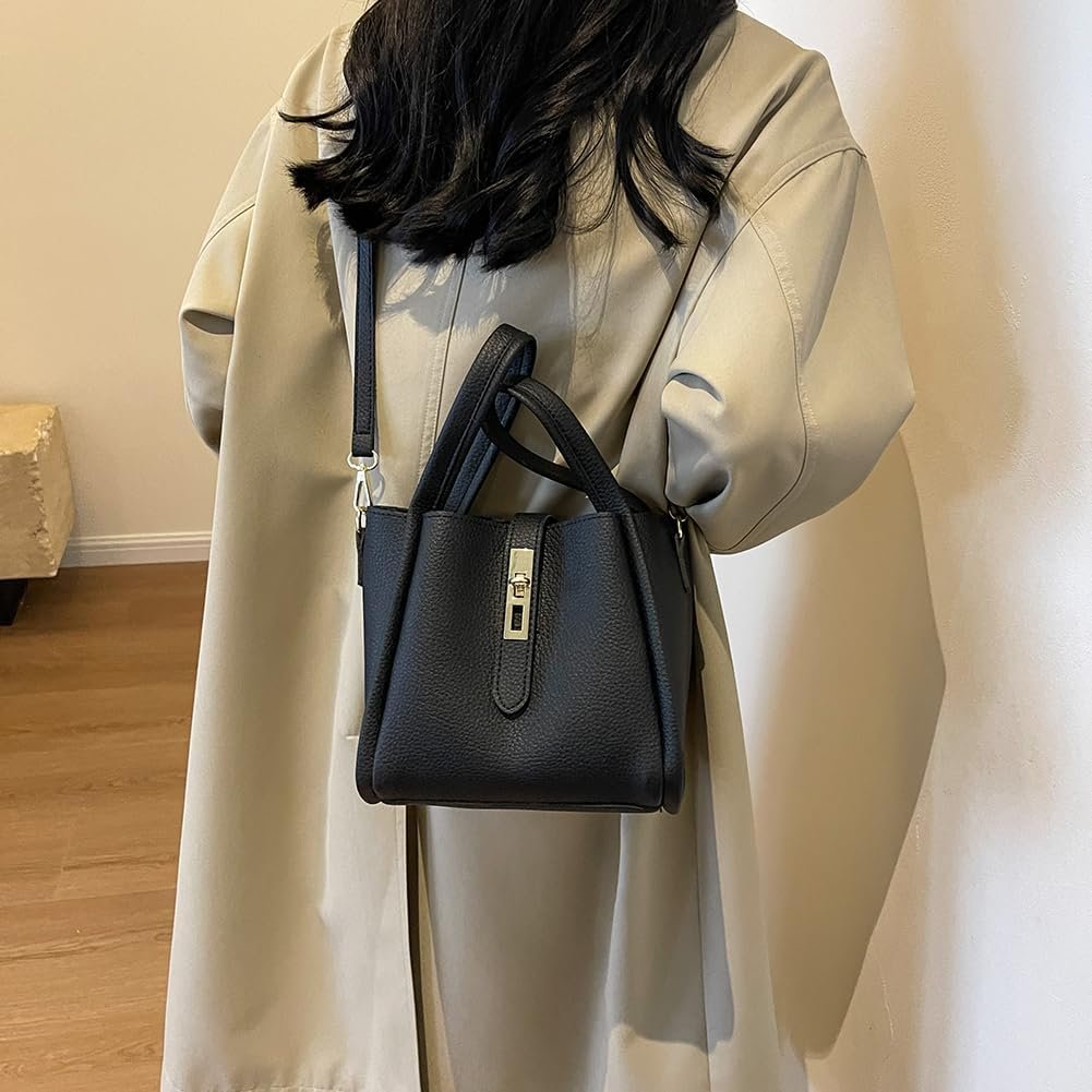 Bucket Bag for Women,Trendy Bucket Crossbody Bag Small Vintage Elegant Tote Bag Women's Shoulder Handbags Cluth Purse - Image 3