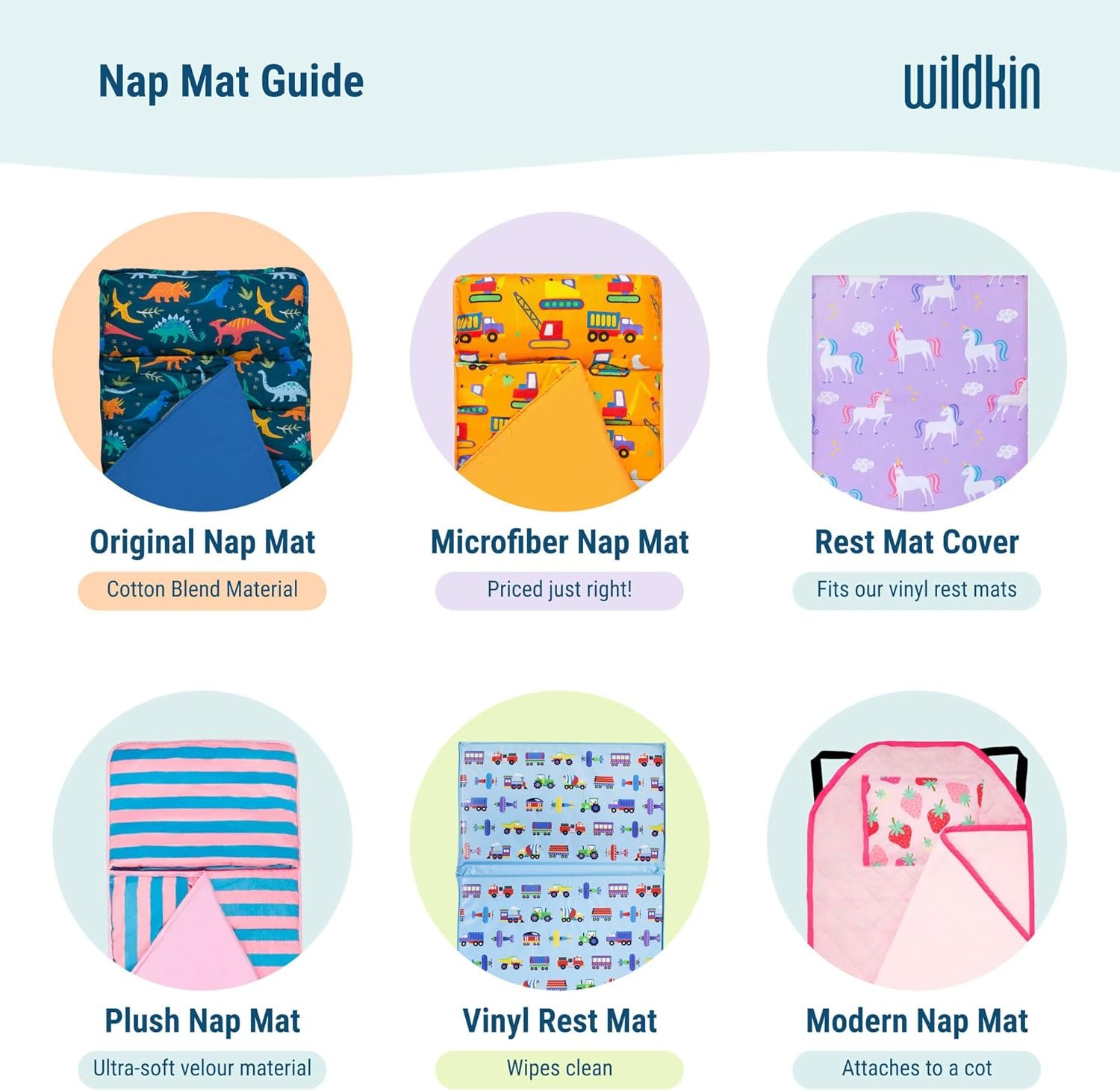 Wildkin Kids Original Nap Mat – Cozy Kids Sleep Mat with Pillow, ideal for School & Travel - Image 9