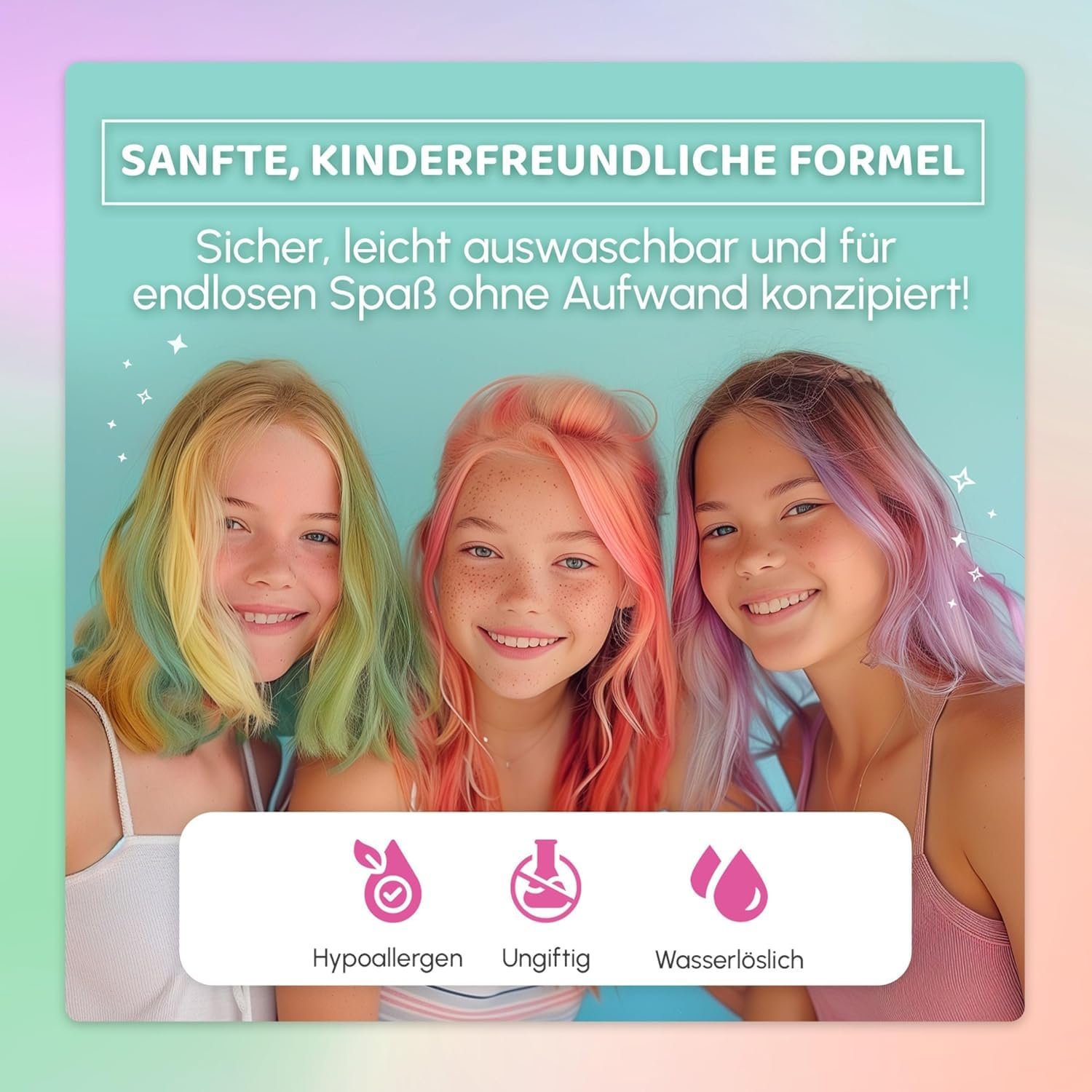 Blue Squid Hair Chalk for Girls Pens – 10 Vibrant Temporary Hair Color for Kids - Ideal Christmas, Birthday Gifts for Girls & Teens - Kid Safe, Washable Hair Dye for Ages 6 7 8 9 10 11 12 - Image 3