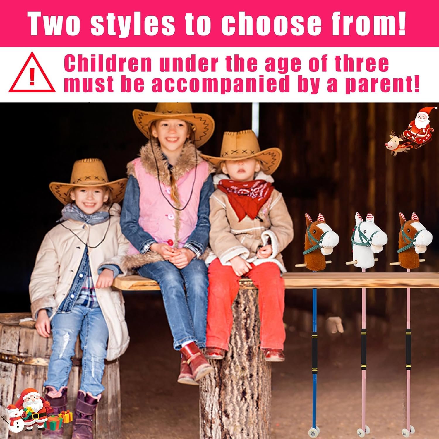 Stick Horse, Hobby Horse on a Stick for Children Ages 4-12 Adjustable 30-51" Length with Illuminated Silent Wheels Comfortable Sponge Wrapped complimentary Battery Realistic Horse neighs. - Image 9