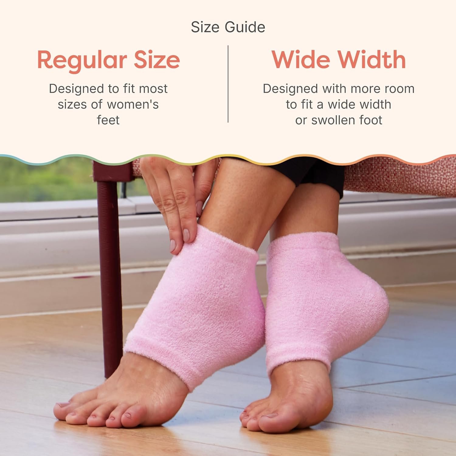 ZenToes Moisturizing Socks for Cracked Heel Treatment - Vitamin E, Olive Oil and Jojoba Oil Infused Heel Socks to Soften and Hydrate (Fuzzy Pink, Regular) - Image 8