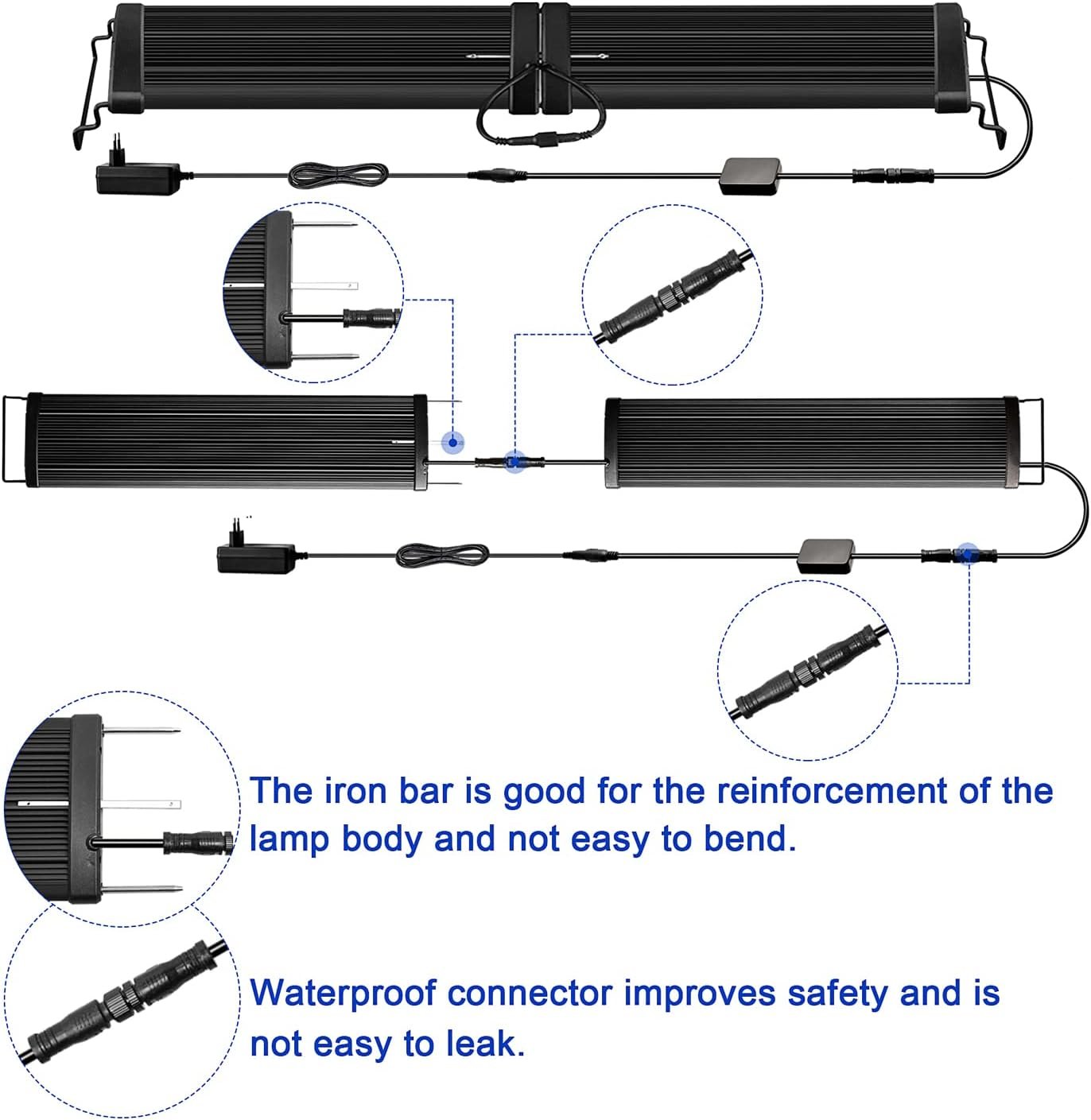KZKR Upgraded Aquarium Light Multi-Color Remote Control 72-84 inch LED Hood Lamp for Freshwater Marine Plant Fish Tank Light Decorations - Image 7