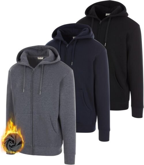 PURE CHAMP 3 Pack Fleece Hoodies for Men Long Sleeve Essentials Hoodie Cotton Active Athletic Workout Sweatshirts for Men