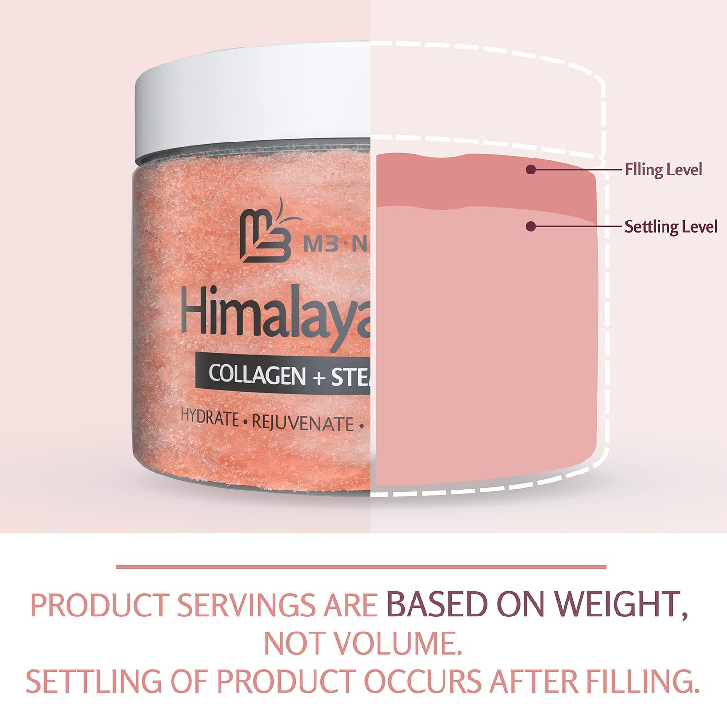 Himalayan Salt Scrub, Face, Foot, and Body Exfoliator with Collagen and Stem Cells, Exfoliating Scrub for Toning, Cellulite, and Skin Care by M3 Naturals - Image 5