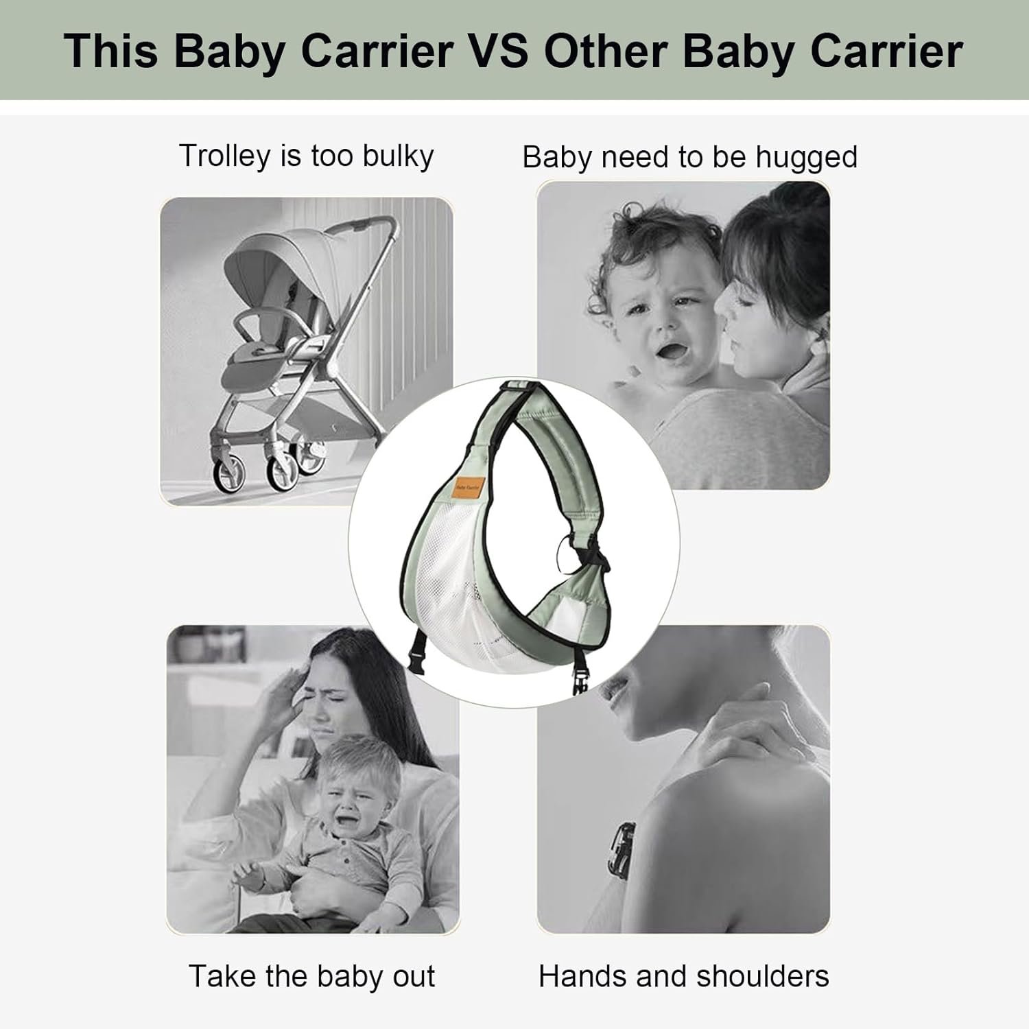 Baby Sling Carrier,Toddler Carrier,Baby Sling,Portable and Adjustable Non-Slip Hip Seat Carriers 10-45lbs(Black,Cloth) - Image 7