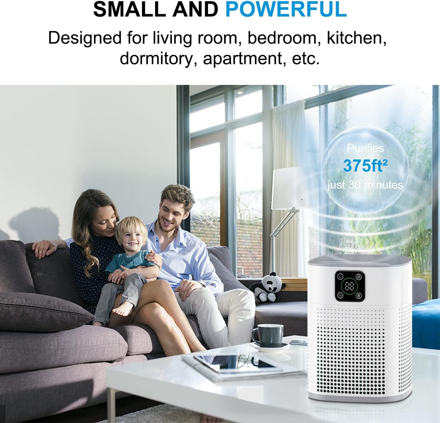 Air Purifiers for Bedroom, Honeyuan H13 HEPA Air Purifier for Home Large Room 600 sqft, Air purifiers with 360°Air Intake, 3 Fan Speeds, 3-Stage Filtration, White - Image 5