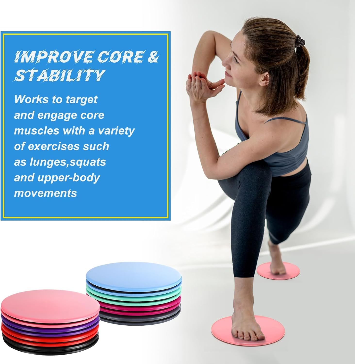 Jenaai Core Sliders Bulk Exercise Glider Discs Gifts for Group Training Classes Fitness Slider Workout Dual Sided AB Pads for Hiit Gym Carpet Hardwood Floor - Image 5