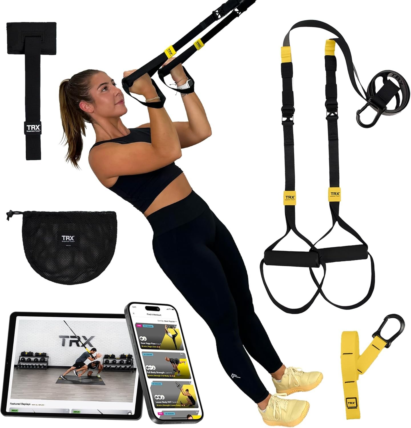 TRX GO Suspension Trainer System, Full-Body Workout for All Levels & Goals, Lightweight & Portable, Fast, Fun & Effective Workouts, Home Gym Equipment or for Outdoor Workouts, Grey - Image 2