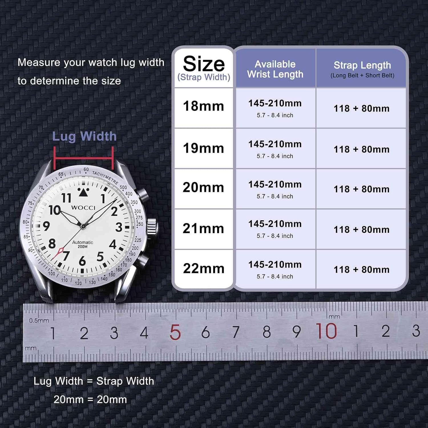 WOCCI 22mm Bicolor Watch Band, Silicone Rubber, Quick Release Replacement Strap for Men and Women, Black Stainless Steel Buckle (Black-Orange) - Image 4