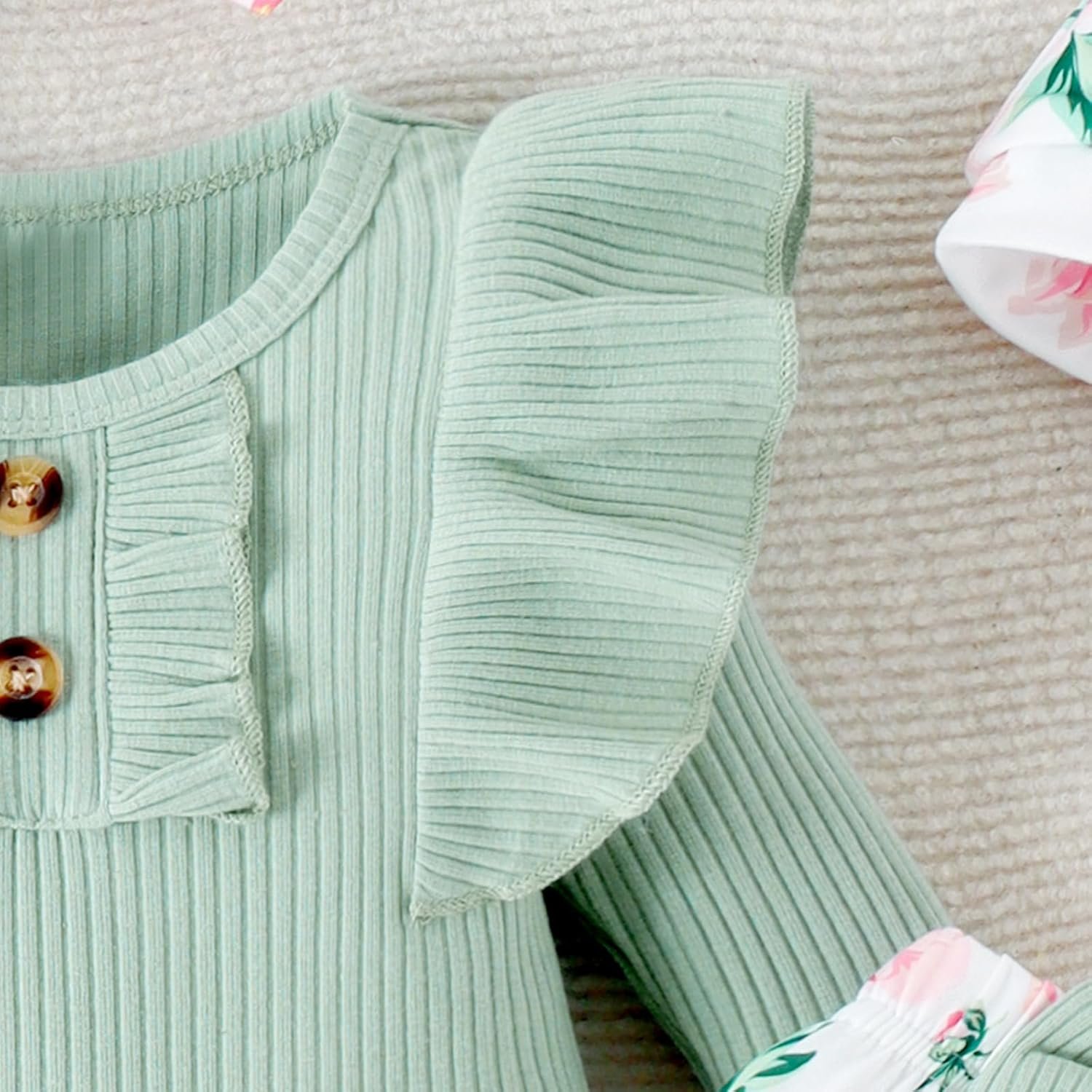 Baby Girl Clothes Infant Newborn Outfits Romper Pants Cute Bow Headband Hat Sets for Baby Girls (0-3-6-12-18 Months) - Image 9