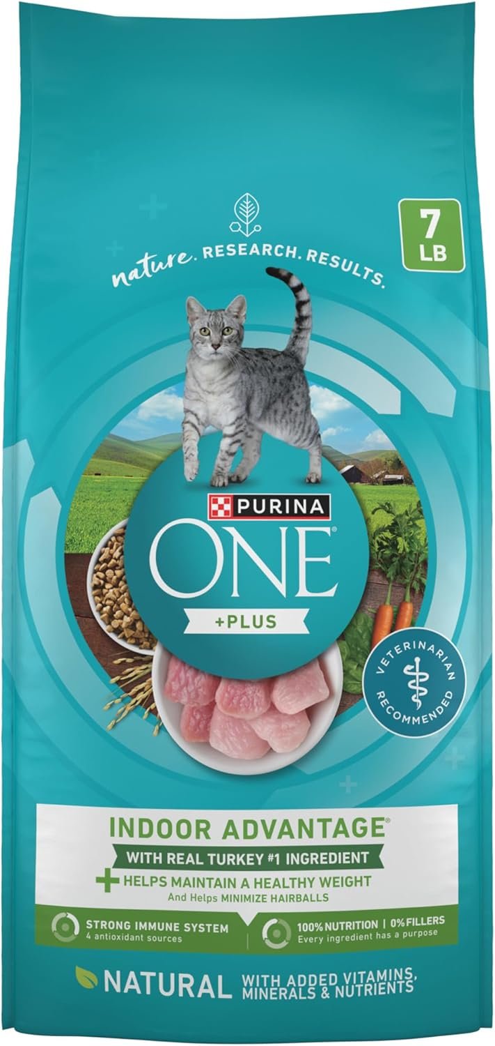 Purina ONE Natural, Low Fat, Weight Control, Indoor Dry Cat Food, +Plus Indoor Advantage - 7 lb. Bag - Image 2