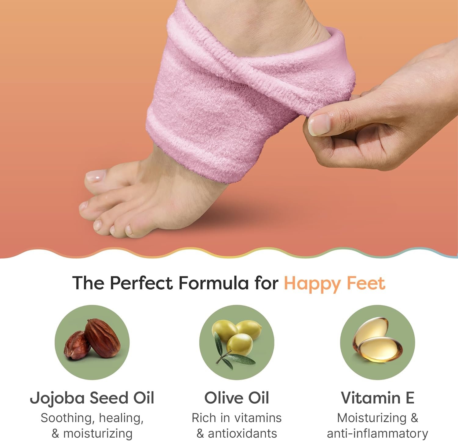 ZenToes Moisturizing Socks for Cracked Heel Treatment - Vitamin E, Olive Oil and Jojoba Oil Infused Heel Socks to Soften and Hydrate (Fuzzy Pink, Regular) - Image 5