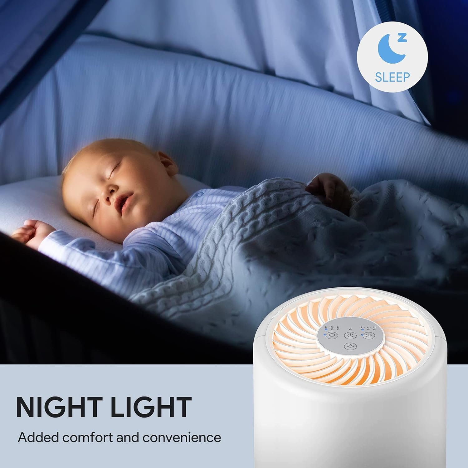 Air Purifiers for Bedroom, FULMINARE H13 True HEPA Air Filter, Quiet Air Cleaner With Night Light,Portable Small Air Purifier for Home, Office, Living Room - Image 9