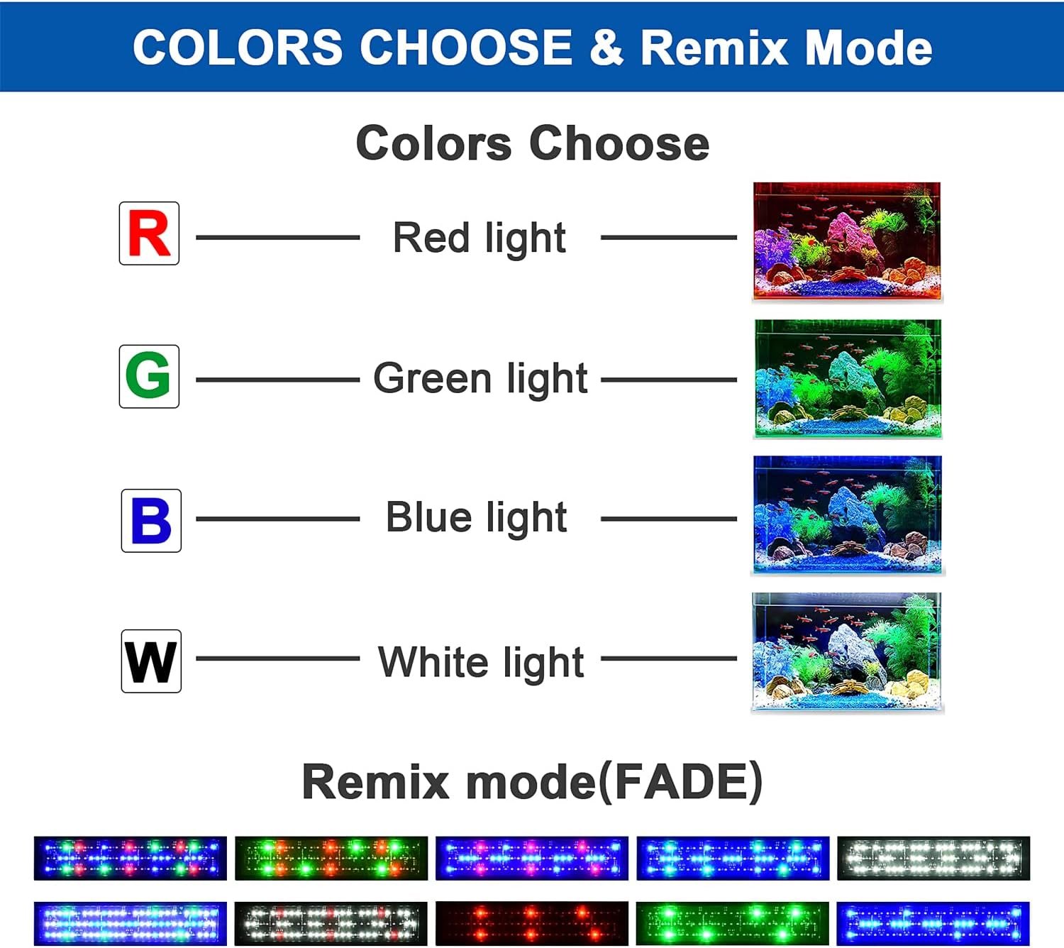 KZKR Upgraded Aquarium Light Multi-Color Remote Control 72-84 inch LED Hood Lamp for Freshwater Marine Plant Fish Tank Light Decorations - Image 5