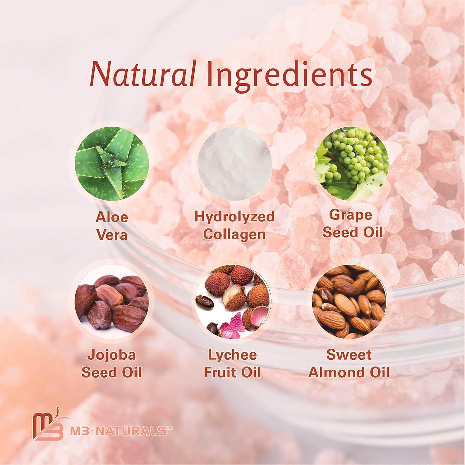 Himalayan Salt Scrub, Face, Foot, and Body Exfoliator with Collagen and Stem Cells, Exfoliating Scrub for Toning, Cellulite, and Skin Care by M3 Naturals - Image 6