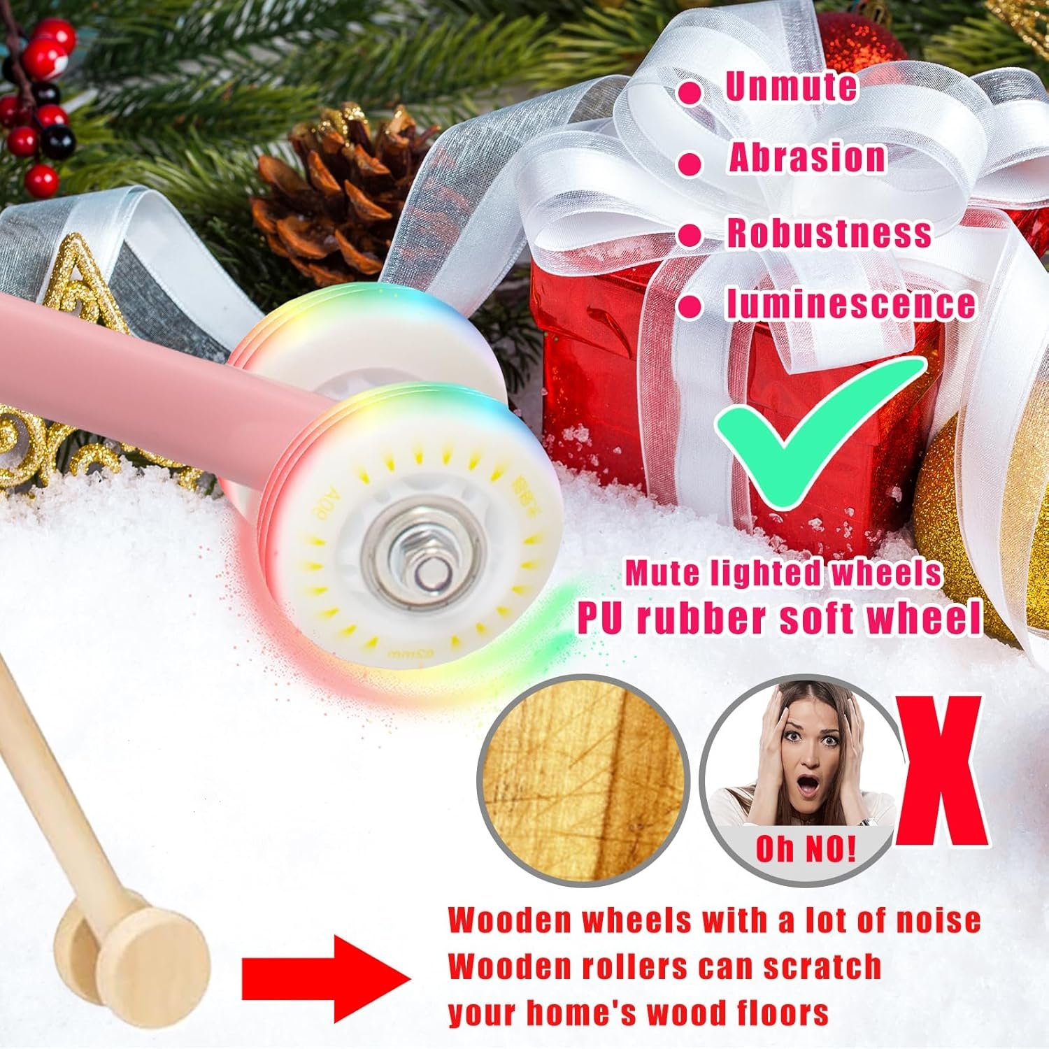 Stick Horse, Hobby Horse on a Stick for Children Ages 4-12 Adjustable 30-51" Length with Illuminated Silent Wheels Comfortable Sponge Wrapped complimentary Battery Realistic Horse neighs. - Image 10