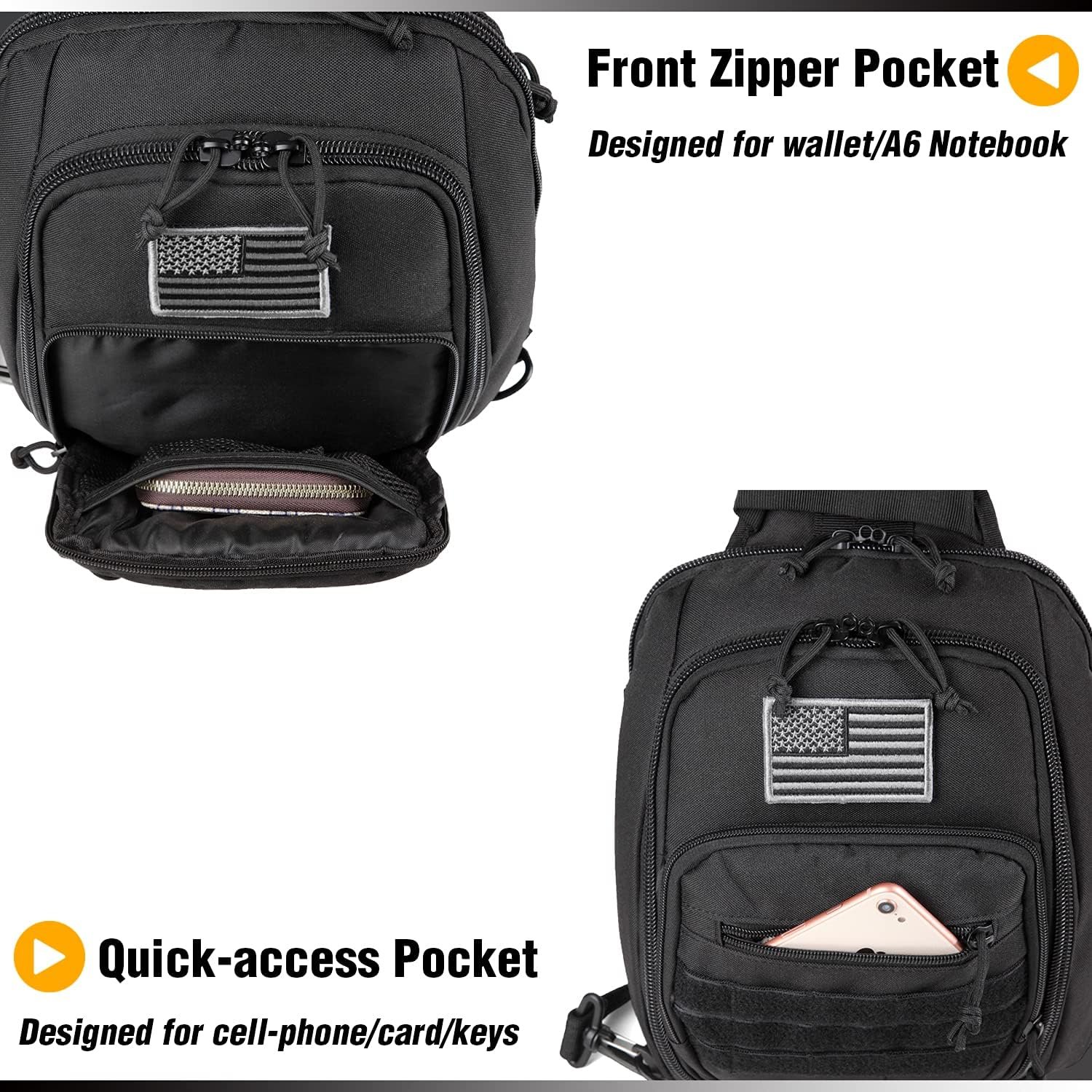 DBTAC Tactical Sling Bag | 8L Military Shoulder Chest Pack for Full Size Concealed Carry, Range, Travel, Outdoor Sports - Image 3