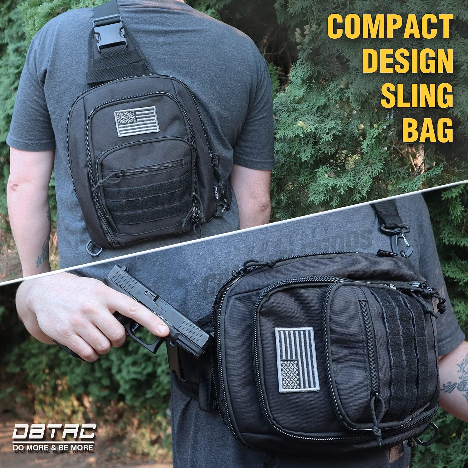 DBTAC Tactical Sling Bag | 8L Military Shoulder Chest Pack for Full Size Concealed Carry, Range, Travel, Outdoor Sports - Image 6