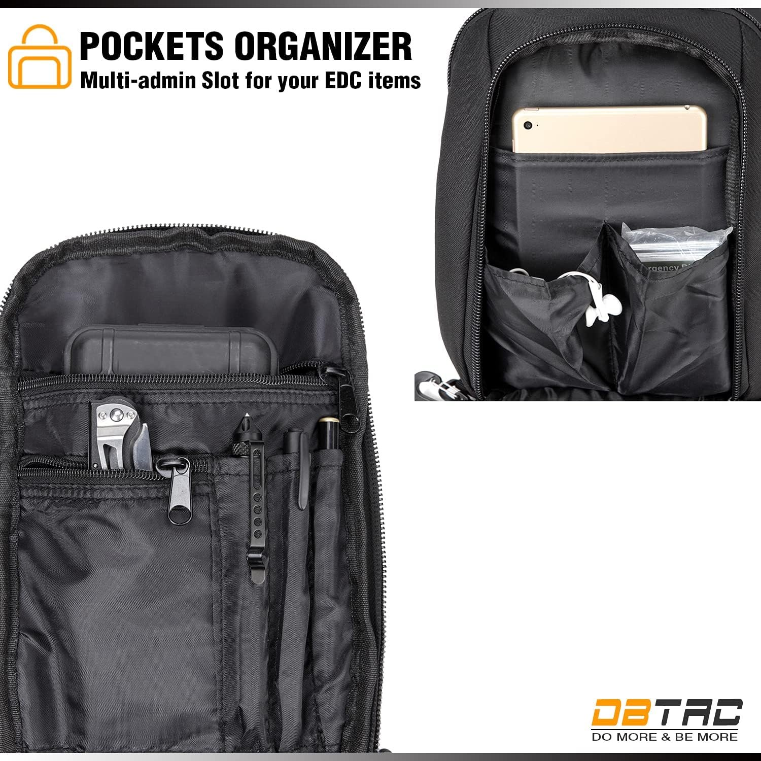 DBTAC Tactical Sling Bag | 8L Military Shoulder Chest Pack for Full Size Concealed Carry, Range, Travel, Outdoor Sports - Image 4