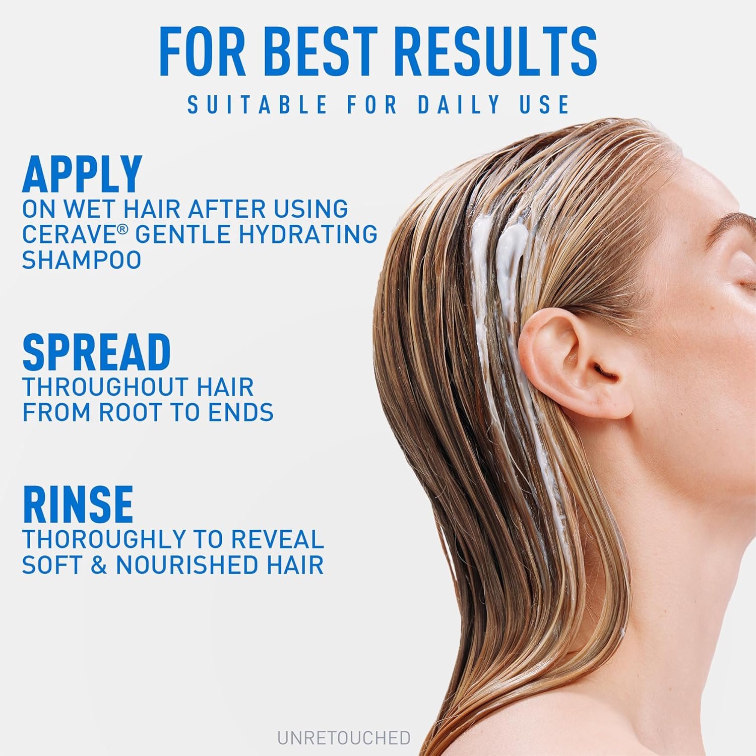 CeraVe Gentle Hydrating Conditioner, Hair Conditioner With Ceramides, Niacinamide & Hyaluronic Acid, Sulfate Free & Color Safe Conditioner, Moisturizing Conditioner For All Hair & Scalp Types - Image 9